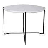 01AZZ001 Round Coffee Table White Marble Effect