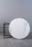 Round Coffee Table White Marble Effect