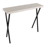 001DAT003 Console Table Light Grey Marble Effect