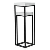Nest Of 2 Plant Stands White Gloss Top