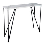 001FOT001 Console Table White Marble Effect