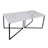 001FOT002 Coffee Table White Marble Effect