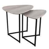 001MIB001 Nest Of 2 Side Tables Light Oak Effect