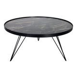 001RAU001 Round Coffee Table Dark Grey Stone Effect