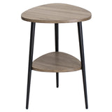Side Table With Shelf Oak Style Effect