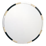 002GAD80 Round Gold Leaf And Black Glass Mirror 80Cm