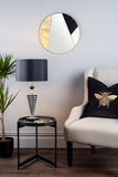 Round Gold Leaf And Black Mirror 50Cm