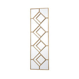 002KIP9830 Rectangle Decorative Mirror With Gold Foil Detail 98 X 30Cm