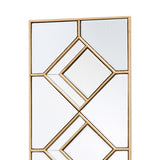 Rectangle Decorative Mirror With Gold Foil Detail 98 X 30Cm