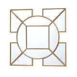 002LYS60 Square Mirror With Gold Foil Detail 60Cm