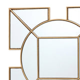 Square Mirror With Gold Foil Detail 60Cm