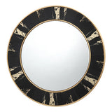 002SID80 Round Mirror With Black/Gold Foil Detail 80Cm