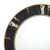 Round Mirror With Black/Gold Foil Detail 80Cm