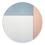 002THA50 Round Blue And Rose Gold Mirror 50Cm