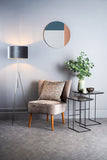 Round Blue And Rose Gold Mirror 50Cm
