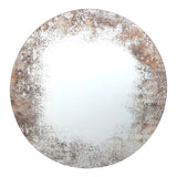 002VIX80 Round Mirror With Foxed Detail 80Cm