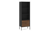 2 Drawer Bookcase Walnut & Black