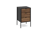 3 Drawer Storage Unit Walnut & Black