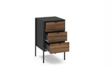 OPS3SUWBK 3 Drawer Storage Unit Walnut & Black