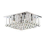 ABA5050 5 Light Flush Polished Chrome Crystal