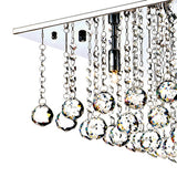 5 Light Flush Polished Chrome Crystal