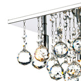 4 Light Flush Polished Chrome Crystal