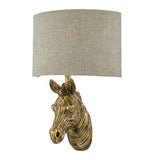 Zebra Wall Light Gold With Natural Linen Shade