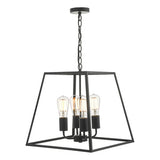 4 Light Lantern Black