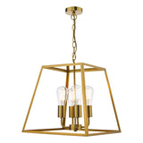 4 Light Lantern Natural Brass