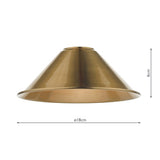 Easy Fit Aged Brass Metal Shade 18Cm