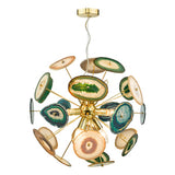 ACH1355 9 Light Pendant Agate & Gold