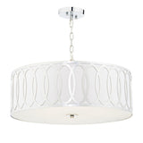 ACU0550 5 Light Pendant Polished Chrome White