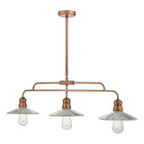 Bar Pendant Brushed Copper & Glass