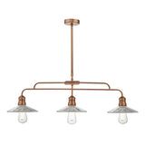 ADE7364 Bar Pendant Brushed Copper & Glass