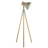 Floor Lamp Grey & Natural Wood