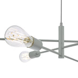6 Light Armed Fitting Matt Grey