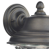 Outdoor Wall Light Black/Gold Glass Ip44