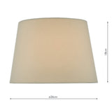 Taupe Faux Silk Tapered Drum Shade 26Cm
