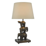 ALI4222 Elephant Table Lamp Antique Bronze With Shade
