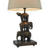 Elephant Table Lamp Antique Bronze With Shade
