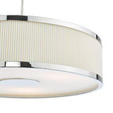 3 Light Single Pendant Polished Chrome Ivory