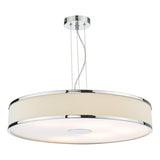 ALV1733 6 Light Single Pendant Polished Chrome Ivory