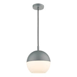 1 Light Single Pendant Grey Opal Glass