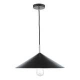 APE0122 1 Light Single Pendant Matt Black Polished Chrome