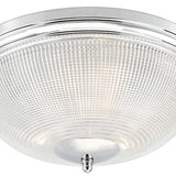 Bathroom 3 Light Flush Polished Chrome & Glass Ip44