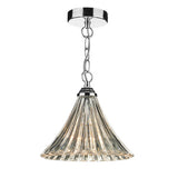 ARD0150 1 Light Fluted Glass Pendant Polished Chrome