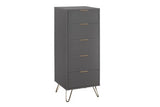 ARL5NCCHA 5 Drawer Narrow Charcoal