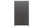 2 Door 2 Drawer Wardrobe Charcoal