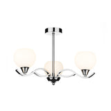 3 Light Semi Flush Polished Chrome