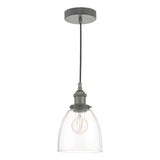 Pendant Antique Chrome & Glass